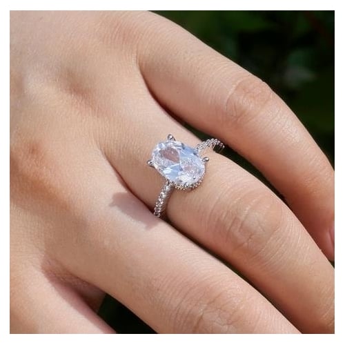 Fashion personality Artificial zircon platinum ring Image 2