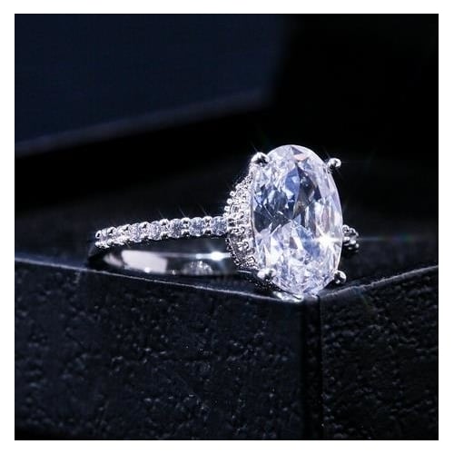 Fashion personality Artificial zircon platinum ring Image 3