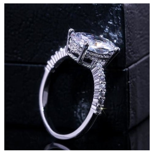 Fashion personality Artificial zircon platinum ring Image 4