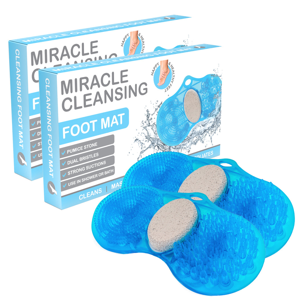 Shower Mat Dual Foot Scrubber with Pumice Stone Image 1