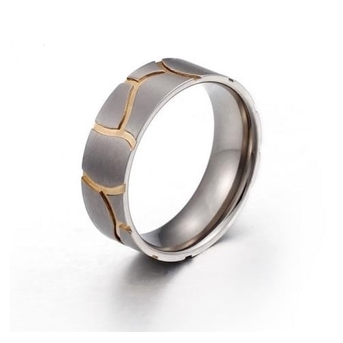 type of pure titanium ring for lovers type of stripe ring Image 1