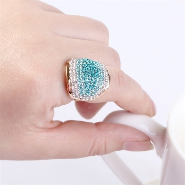 Fan Baoshi Popular style band multi color optional eye ring womens adjustable non allergic metal ring Image 4