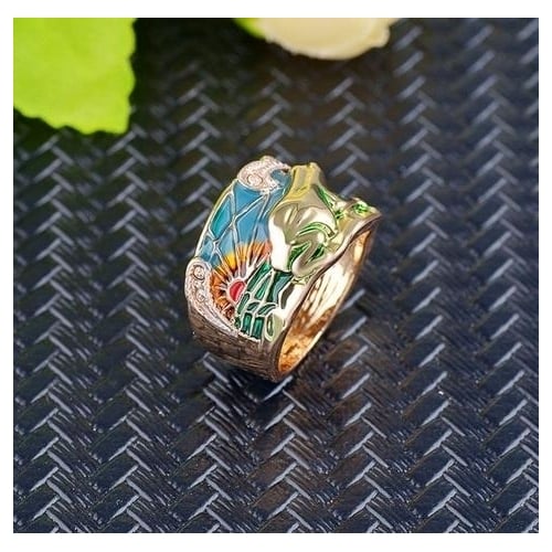 Creative Popular style en frog ring toad ring Image 3