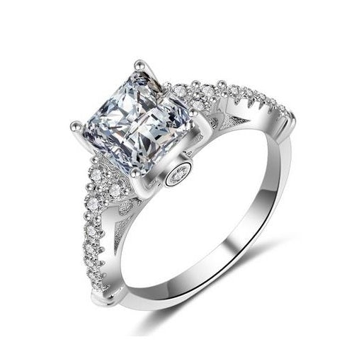 Couple ring set with Artificial zircon engagement ring Image 1