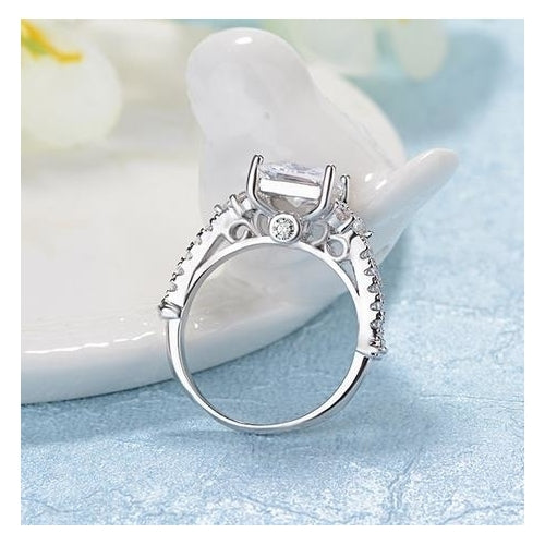 Couple ring set with Artificial zircon engagement ring Image 3