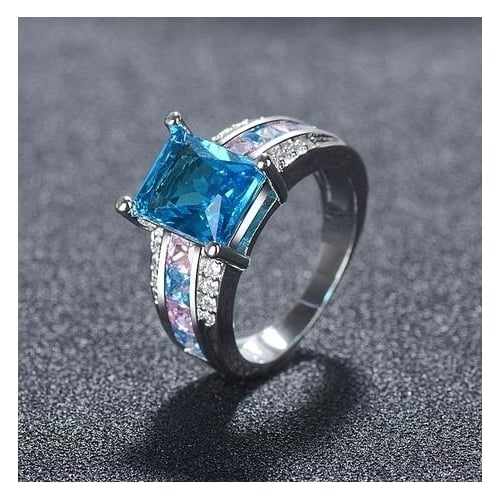 Big brand womens ring colorful square ring Image 1