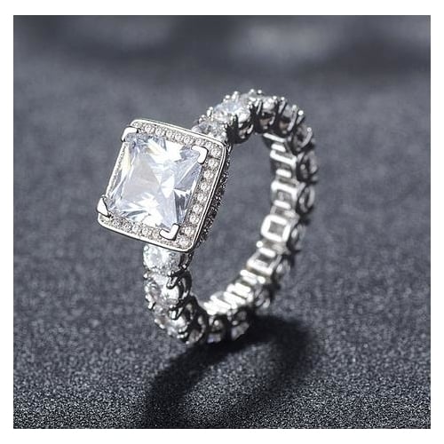 Popular with square Artificial zircon ring Image 1