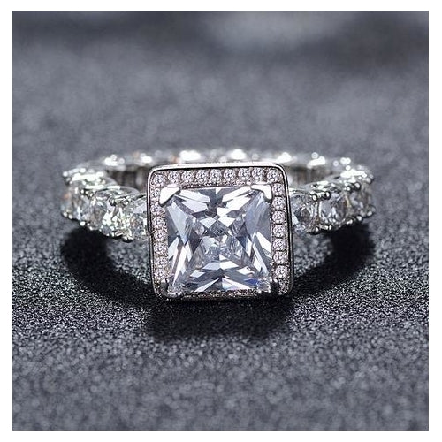 Popular with square Artificial zircon ring Image 2