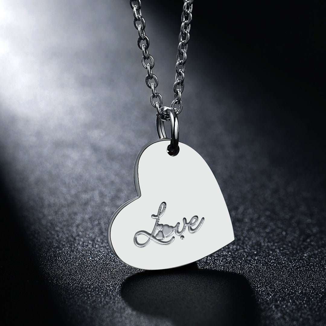 316L Stainless Steel Alphabet Necklace A-Z Letter Heart Pendant Necklace for Women Image 4