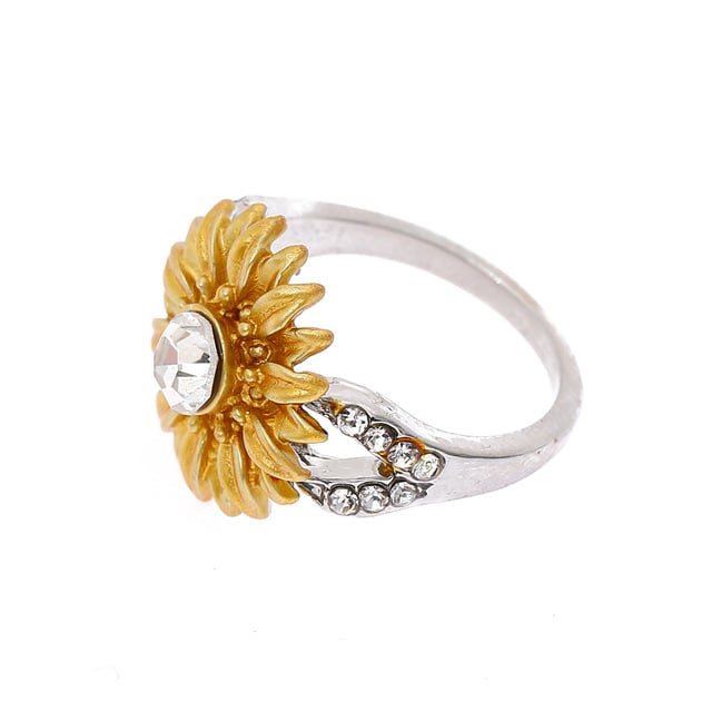 Fashionable sunflower multicolor ring with Artificial zircon ring Image 4