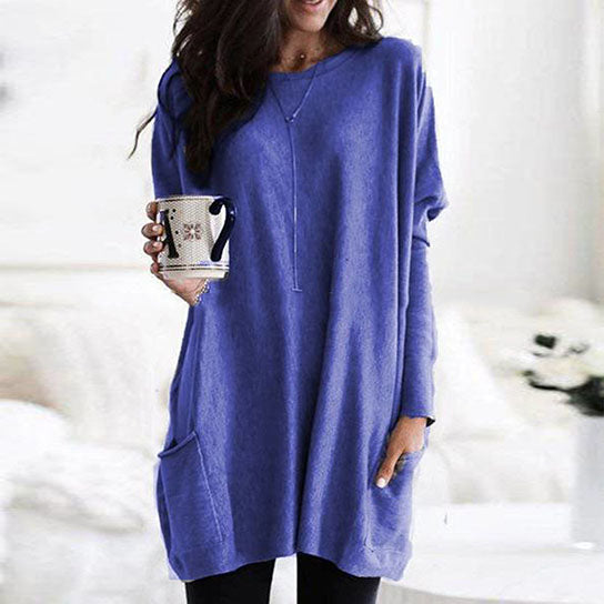 Casual Long Sleeve Pullover Sweater with Pockets Image 11