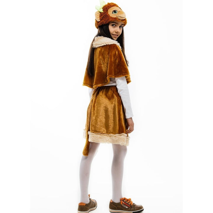 Monkey Jungle Animal Girls Size XS 2/4 Plush Costume Tail Cape Headpiece 5 OReet Image 4