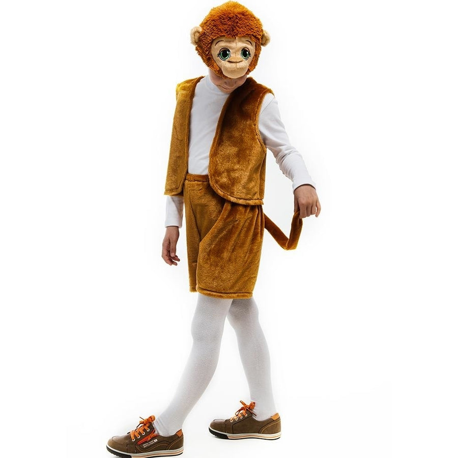 Monkey Jungle Animal size XS 2/4 Boys Costume Plush Headpiece Vest Shorts w/ Tail 5 O'Reet Image 1
