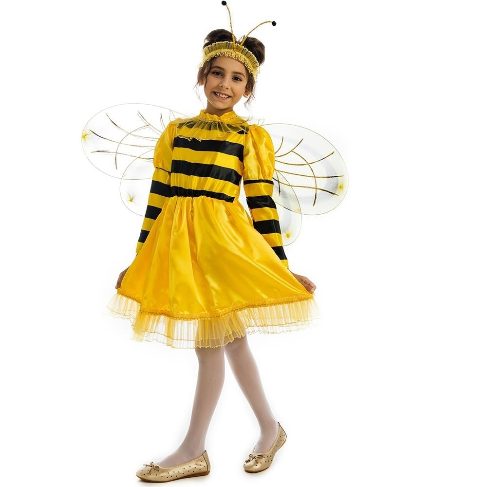 Bumblebee Bee Girls Size XS 2/4 Wings Headband Dress Yellow Costume 5 O'Reet Image 2