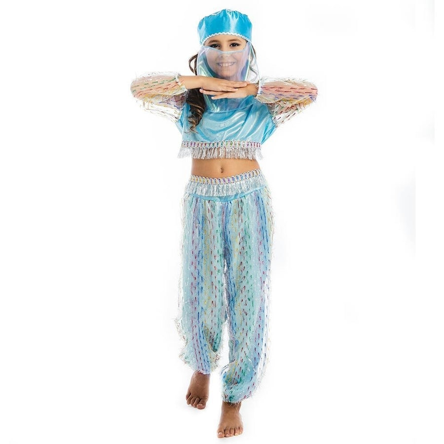 Magical Harem Jasmine Princess size L 10/12 Girls Blue Costume Halter Top Veil Pants 5 OReet Image 1