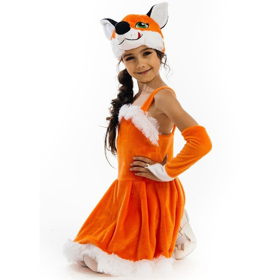 Foxy Fox Dress Girls size XS 2/4 Plush Costume Orange Tail Headpiece 5 OReet Image 1