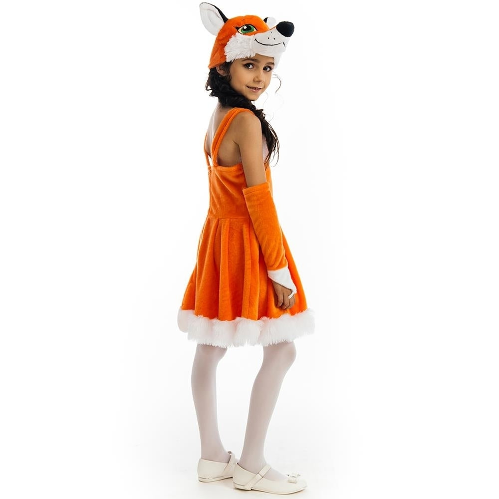 Foxy Fox Dress Girls size XS 2/4 Plush Costume Orange Tail Headpiece 5 OReet Image 2