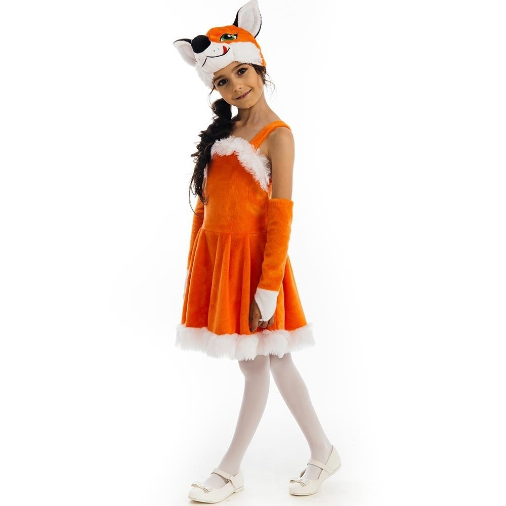 Foxy Fox Dress Girls size XS 2/4 Plush Costume Orange Tail Headpiece 5 OReet Image 3