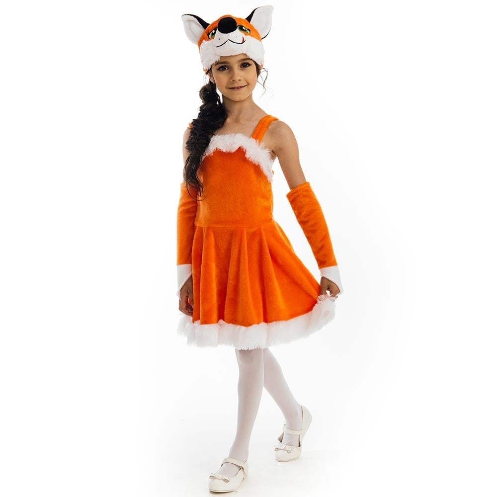 Foxy Fox Dress Girls size XS 2/4 Plush Costume Orange Tail Headpiece 5 OReet Image 4