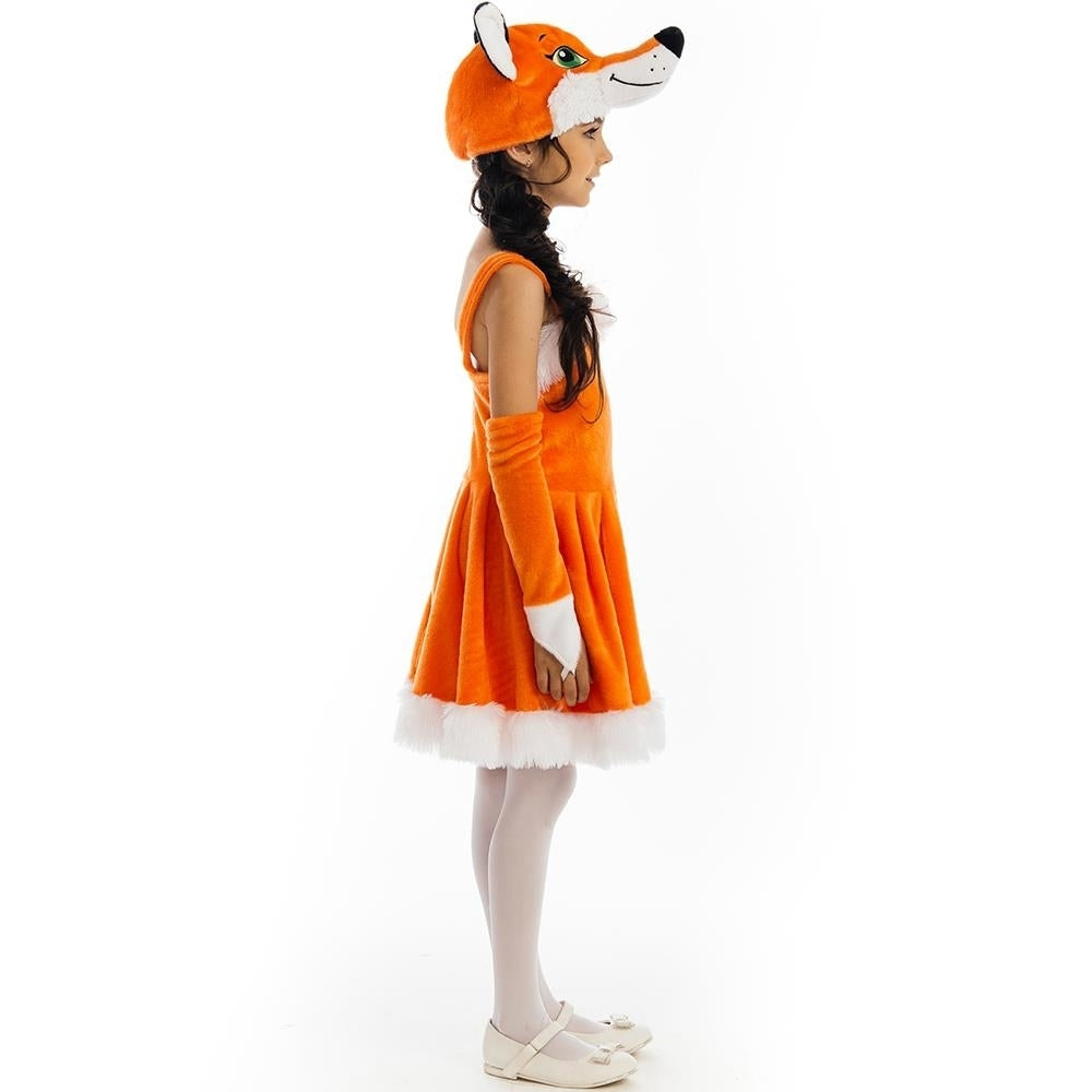 Foxy Fox Dress Girls size XS 2/4 Plush Costume Orange Tail Headpiece 5 OReet Image 7