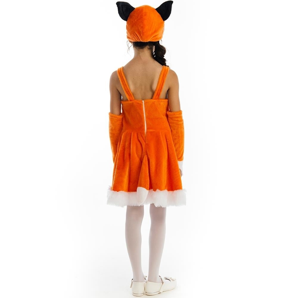 Foxy Fox Dress Girls size XS 2/4 Plush Costume Orange Tail Headpiece 5 OReet Image 8