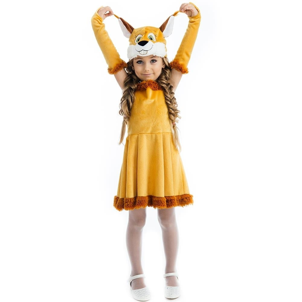 Squirrel Chipmunk Girls size XS 2/4 Plush Costume Tailed Dress Headpiece 5 OReet Image 3