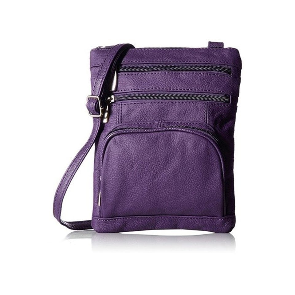 Ultra-Soft Genuine Leather Crossbody Bag, Multiple Colors Image 1