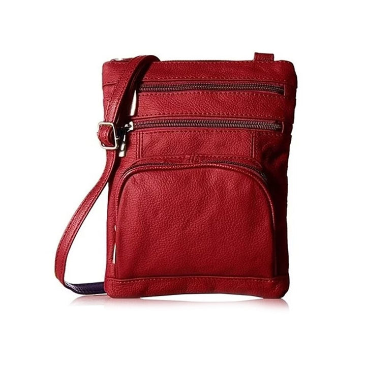 Ultra-Soft Genuine Leather Crossbody Bag Multiple Colors Image 1