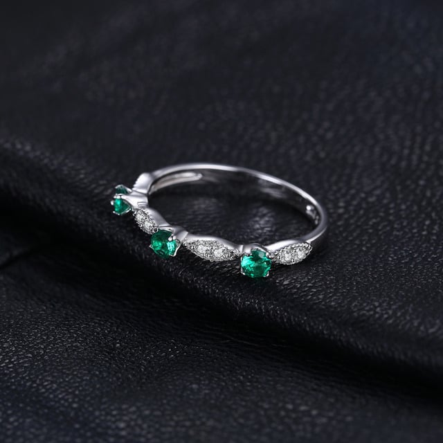 Green temperament womens closed Popular style ring Image 2