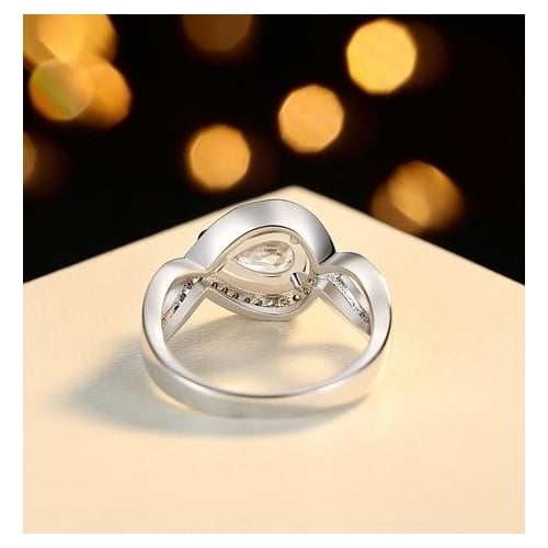 The classic carat ring is studded with fashionable fashionable female Artificial zircon ring C. Image 3