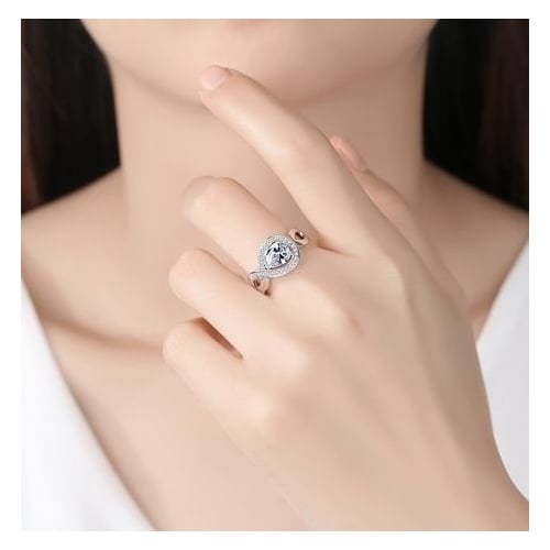 The classic carat ring is studded with fashionable fashionable female Artificial zircon ring C. Image 4