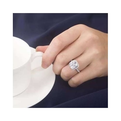 Classic fashion personality popular square burning stone ring Image 2