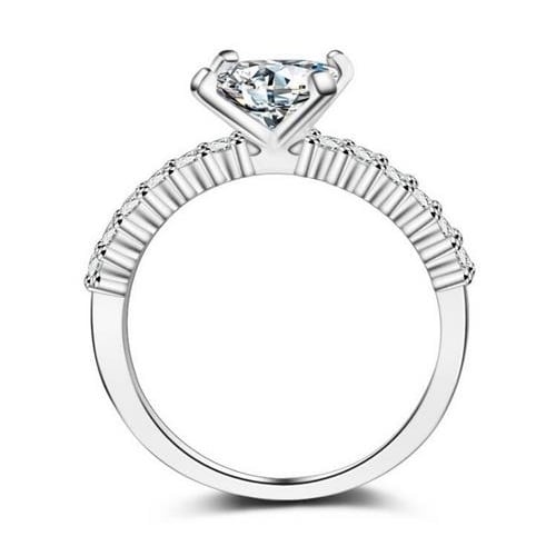 Proposal square Princess Girls ring classic four claw ring plated with platinum Image 2