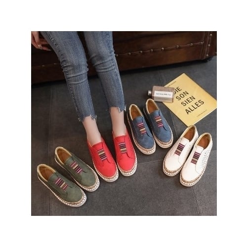 Perforated Slip-On Casual Sneakers in 5 Colors Image 2