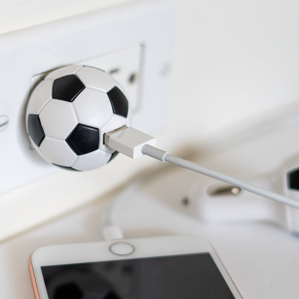 2-Piece Set: Soccer Ball Car and Wall USB Chargers Image 2