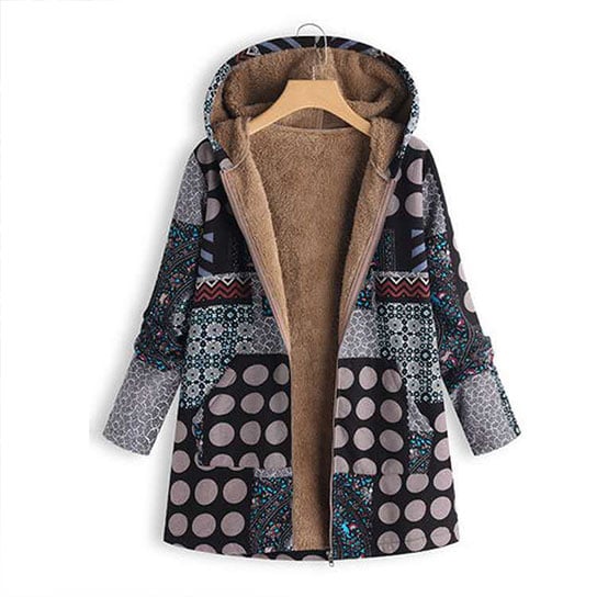 Polka Dot Classic Hoodie With Fleece Lined Image 1