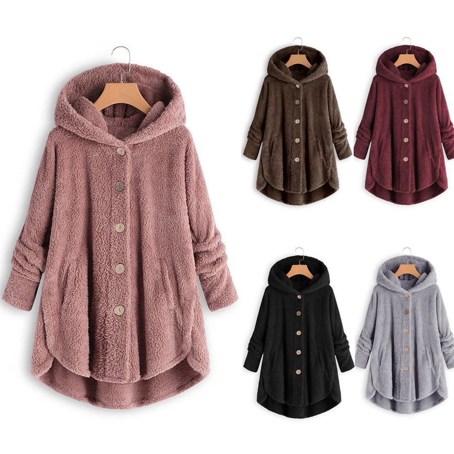 Hoodie Coat in fleece soft material Image 1