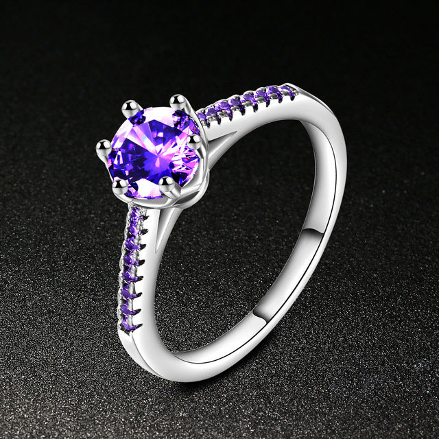 six claw ring female platinum Artificial zircon ring Image 2