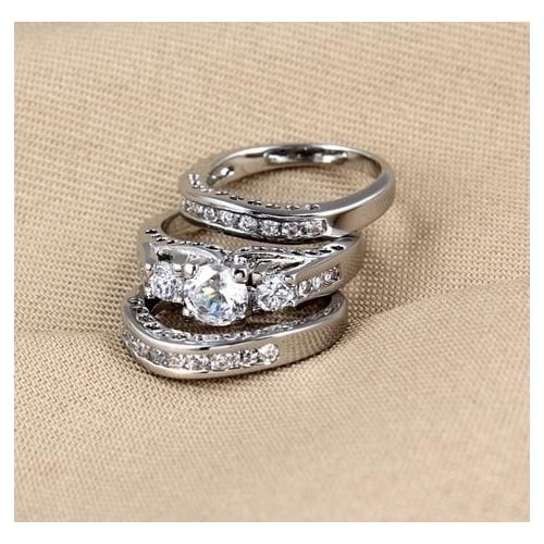 Three couple set rings with and Artificial zircon Image 2