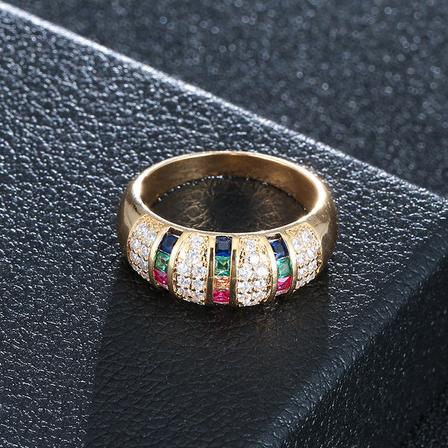 Popular style color Artificial zircon jewelry ring Image 3