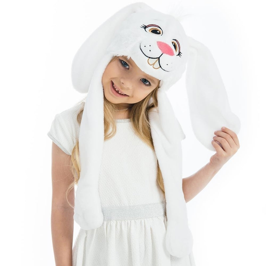 Bunny Plush Headpiece Kids White Rabbit Dress-Up Play Accessory Hat Animal 5 OReet Image 1