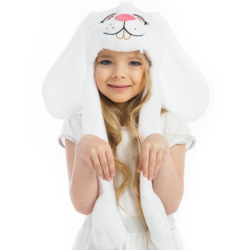 Bunny Plush Headpiece Kids White Rabbit Dress-Up Play Accessory Hat Animal 5 OReet Image 2