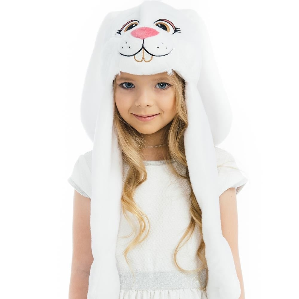 Bunny Plush Headpiece Kids White Rabbit Dress-Up Play Accessory Hat Animal 5 OReet Image 6