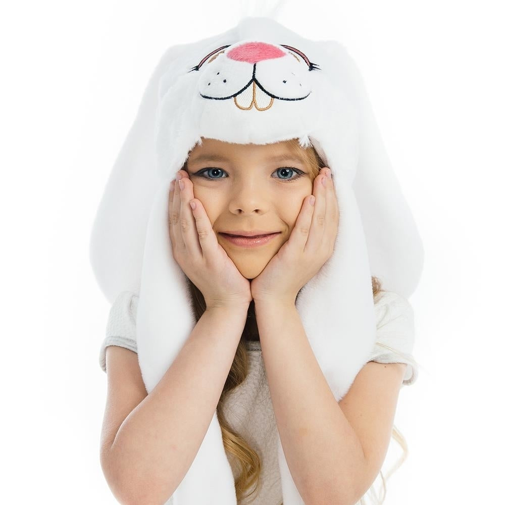 Bunny Plush Headpiece Kids White Rabbit Dress-Up Play Accessory Hat Animal 5 OReet Image 7