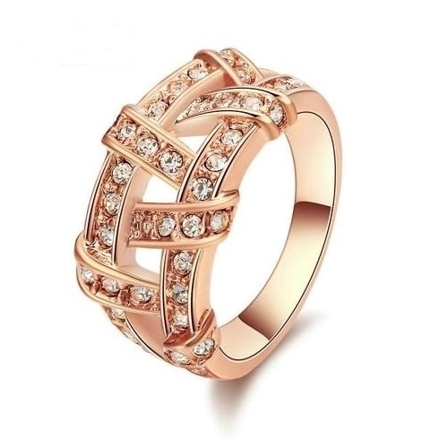 Artificial zircon rose Popular style womens ring Image 1