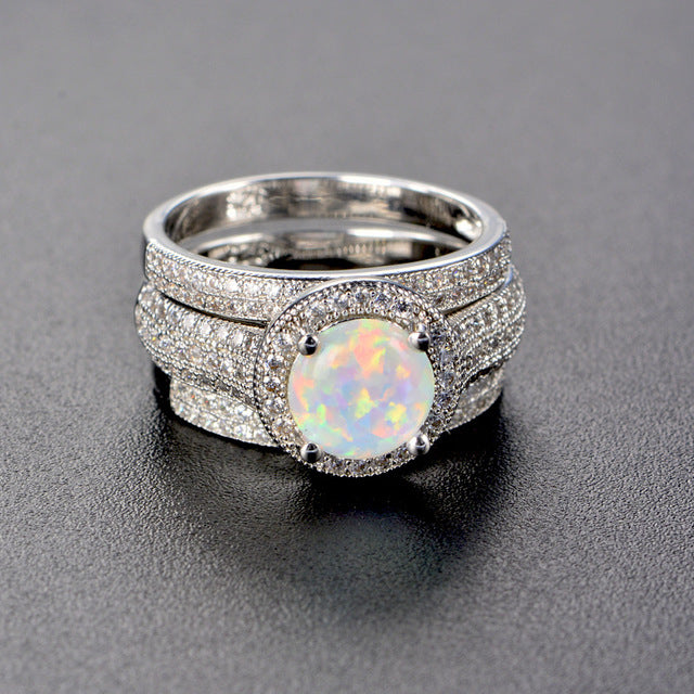 S Fashion style ring set with Opal Image 1