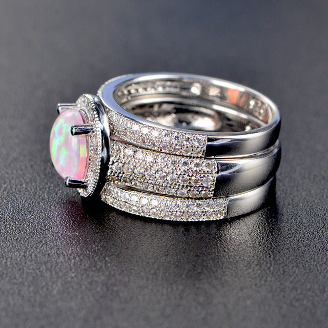 S Fashion style ring set with Opal Image 2