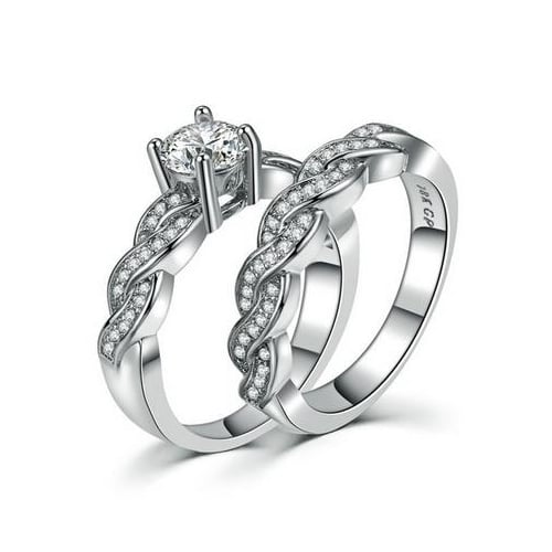 Popular style wedding ring set Italian style Image 1