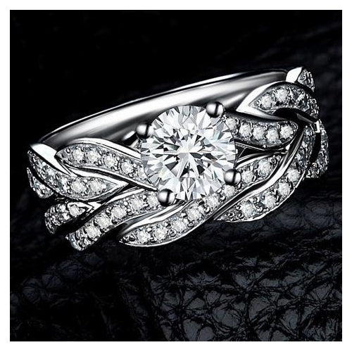 Popular style wedding ring set Italian style Image 2