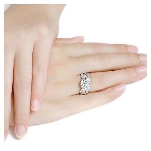 Popular style wedding ring set Italian style Image 3